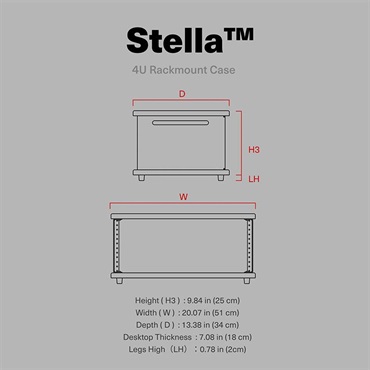 Wavebone Stella Portable Rack Case-4U Walnut (ウェーブボーン)(ラックケース)(19インチ)(4U) 画像2