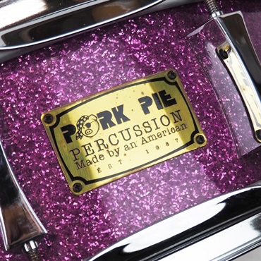 PORK PIE USED 中古品 8ply Maple Snare Drum 14×5 - Purple Sparkle 画像2