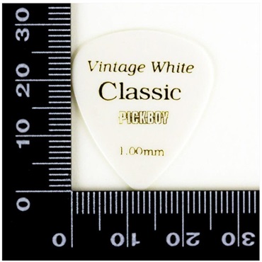 PICK BOY GP-03/075 ビンテージ クラシックピック ホワイト ティアドロップ (0.75mm) 画像1