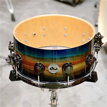 dw DR866514SSN552 Collector's SonicPly Snare Drum 14x6.5 [Natural to Quick Royal Blue Burst over Horizontal Padauk] 画像3