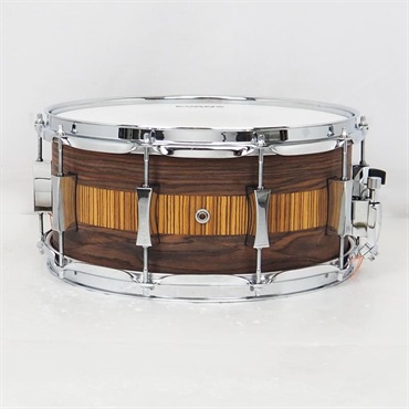 PORK PIE USED 中古 USA Custom 8ply Maple Snare Drum 14×6.5 - Rosewood & Zebrawood - 画像1