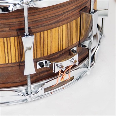 PORK PIE USED 中古 USA Custom 8ply Maple Snare Drum 14×6.5 - Rosewood & Zebrawood - 画像6