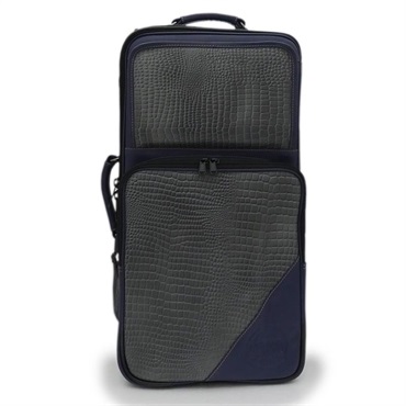 GARD BAGS ガードバッグス / エリート シリーズ 5-ECLG-NB cro トランペット用 トリプル ケース / クロコダイル型押しグレーレザー ・ ネイビーレザートリム 画像1