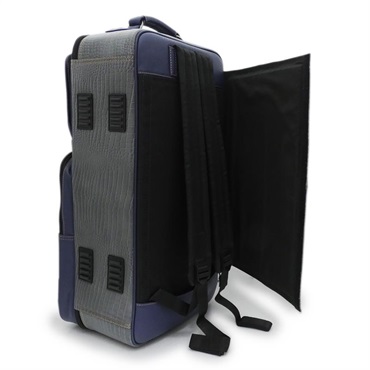 GARD BAGS ガードバッグス / エリート シリーズ 5-ECLG-NB cro トランペット用 トリプル ケース / クロコダイル型押しグレーレザー ・ ネイビーレザートリム 画像2
