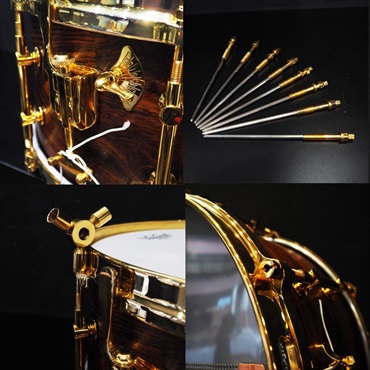 No Bland USED 中古 Lang Percussion Billy Gladstone Cocobolo Solid Shell Snare Drum 14x7 /Gold Hardware/3-Way Tuning 画像6