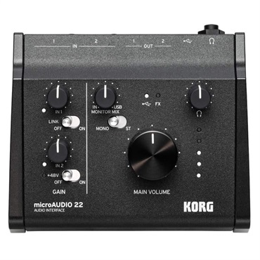 KORG microAUDIO 22 AUDIO INTERFACE (オーディオインターフェイス)(コルグ)(24bit/192kHz)(Stereo Link機能) 画像2