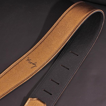 Moody Handmade Leather Straps Leather & Leather Series 2.5inch Standard Tail 【 Metallic Copper / Black 】 画像1
