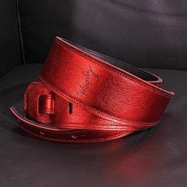 Moody Handmade Leather Straps Leather & Leather Series 2.5inch Standard Tail 【 Metallic Red / Black 】 画像2