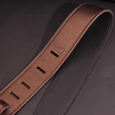 Moody Handmade Leather Straps Leather & Leather Series 2.5inch Standard Tail 【 Metallic Tobacco / Black 】 画像1