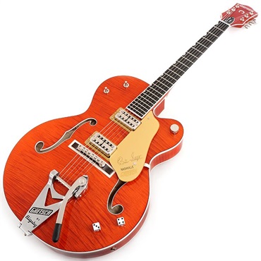 GRETSCH G6120TFM-BSNV Brian Setzer Signature Nashville Hollow Body with Bigsby and Flame Maple（Orange Stain/Ebony） 画像1
