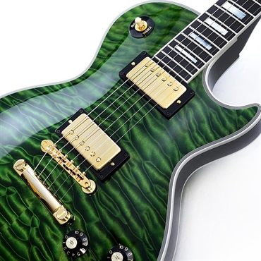 Gibson 【GIBSON×AQUBEストラッププレゼント】IKEBE 50th Anniversary 1968 Les Paul Custom 7A Quilt Maple Top Gloss Trans Green SN.600428 画像3
