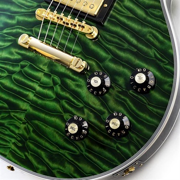 Gibson 【GIBSON×AQUBEストラッププレゼント】IKEBE 50th Anniversary 1968 Les Paul Custom 7A Quilt Maple Top Gloss Trans Green SN.600428 画像4