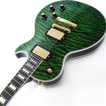 Gibson 【GIBSON×AQUBEストラッププレゼント】IKEBE 50th Anniversary 1968 Les Paul Custom 7A Quilt Maple Top Gloss Trans Green SN.600428 画像5
