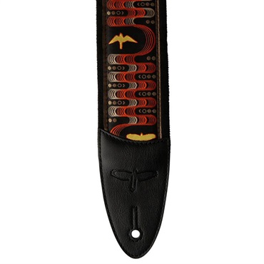 P.R.S. PRS 2.4inch Padded Guitar Strap w/FLASH Custom Jacquard Birds Wavelength (Red) 画像1