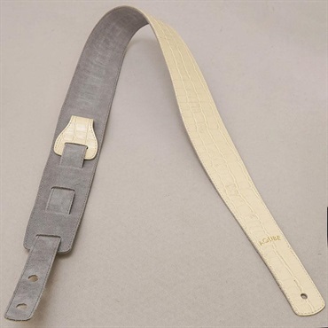 AQUBE MUSIC PRODUCTS 【国産本革ストラップ】CEMBOSSED CROCO(Vintage White) / Slim / S-Size(エレアコ専用テイル) 画像2