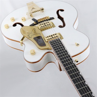GRETSCH Falcon Hollow Body with String-Thru Bigsby and Gold Hardware (White/Ebony) 画像4