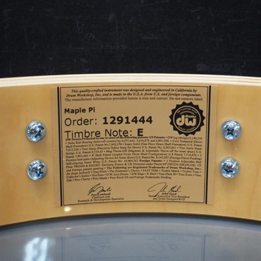 dw DRSO3114SSC101 [Collector's Pure Maple Pi Snare Drum/14×3.14 / Natural Satin Oil]【店頭展示特価品】 画像10
