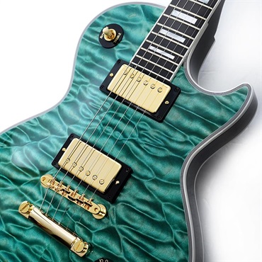 Gibson 【GIBSON×AQUBEストラッププレゼント】IKEBE 50th Anniversary 1968 Les Paul Custom 7A Quilt Maple Top Gloss Trans Aqua SN.511028 画像3