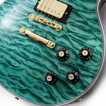 Gibson 【GIBSON×AQUBEストラッププレゼント】IKEBE 50th Anniversary 1968 Les Paul Custom 7A Quilt Maple Top Gloss Trans Aqua SN.511028 画像4