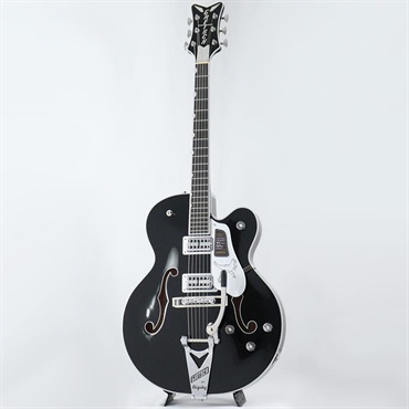 GRETSCH Falcon Hollow Body with String-Thru Bigsby and Chrome Hardware (Black/Ebony) 画像1
