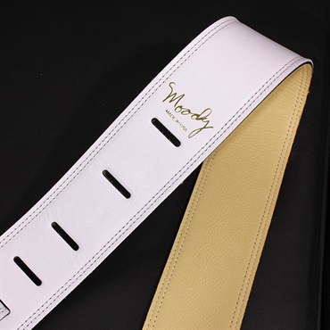 Moody Handmade Leather Straps Leather & Leather Series 2.5inch Standard Tail 【 White / Cream 】 画像1