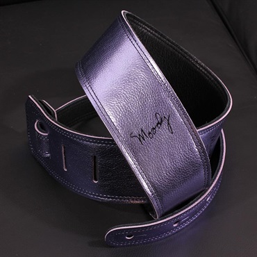 Moody Handmade Leather Straps Leather & Leather Series 2.5inch Standard Tail 【 Metallic Lilac / Black 】 画像2