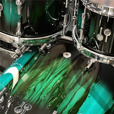 SONOR SQ2 System Beech Vintage 4pc Drum Kit - Black to Green Burst over African Marble [BD22，TT10&12，FT16]【特注品】 画像5
