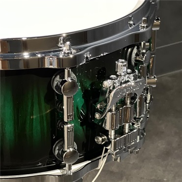 SONOR SQ2 System Snare Drum - Beech Vintage 14×7 - Black to Green Burst over African Marble 【特注品】 画像1