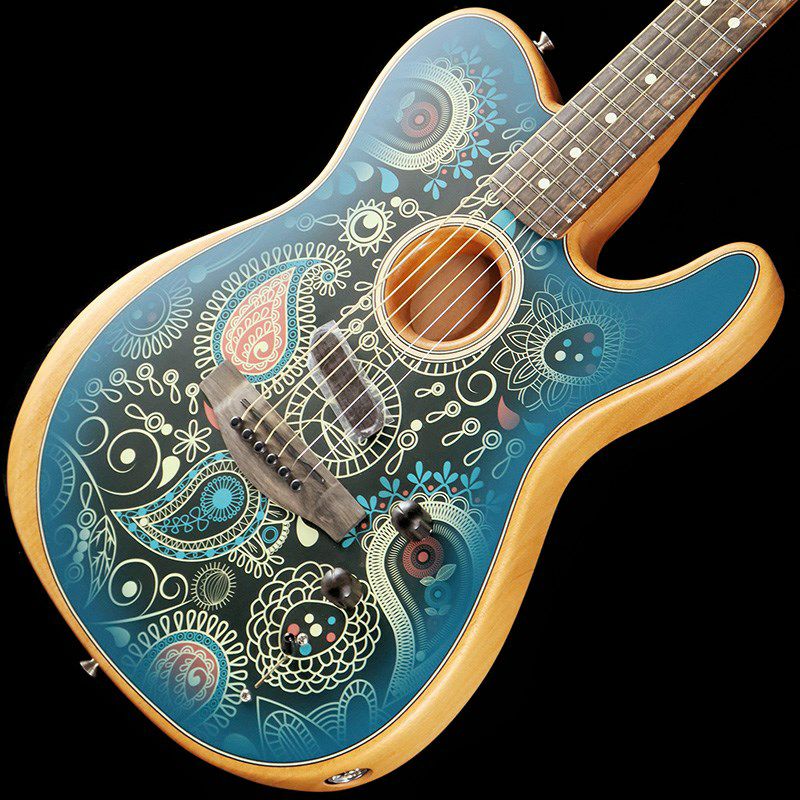 Fender USA Limited Run American Acoustasonic Telecaster Blue Paisley